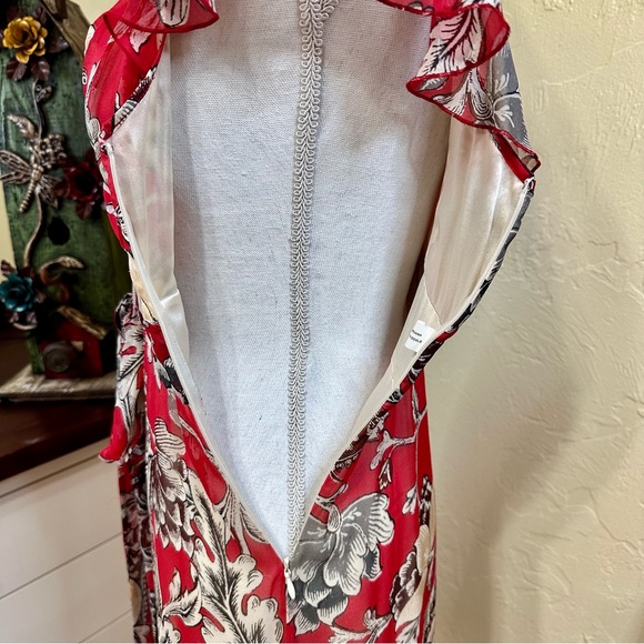 Diane Von Furstenberg red floral silk dress - Picture 7 of 9